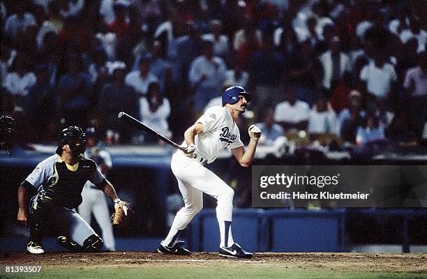 Baseball: World Series, Los Angeles Dodgers Kirk Gibson in action, hitting game winning HR vs Oakland Athletics, Los Angeles, CA