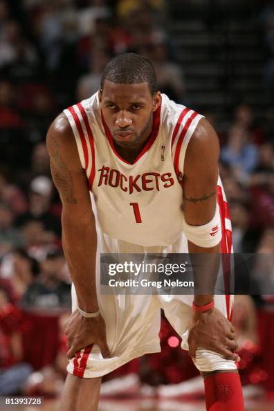 T Mac Rockets Closeup of Houston Rockets Tracy McGrady during game vs Denver... News ...
