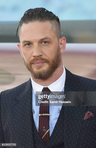 Tom Hardy attends the 'Dunkirk' World Premiere at Odeon Leicester Square on July 13, 2017 in London, England.