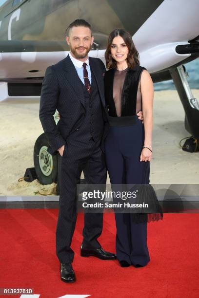 Tom Hardy and Charlotte Riley attend the 'Dunkirk' World Premiere at Odeon Leicester Square on July 13, 2017 in London, England.