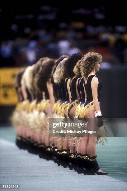 Football: New Orleans Saints cheerleaders on sidelines during game vs San Francisco 49ers, New Orleans, LA