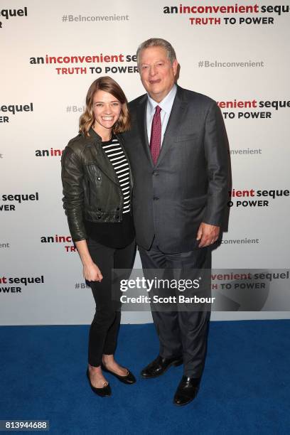 Al Gore and Jessica Watson attend a special screening of "An Inconvenient Sequel: Truth to Power" at ACMI on July 13, 2017 in Melbourne, Australia.