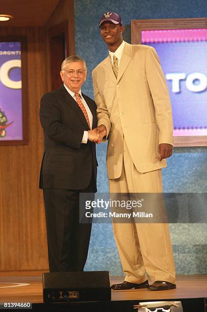NBA Draft, Toronto Raptors Chris Bosh with commissioner David Stern News  Photo - Getty Images