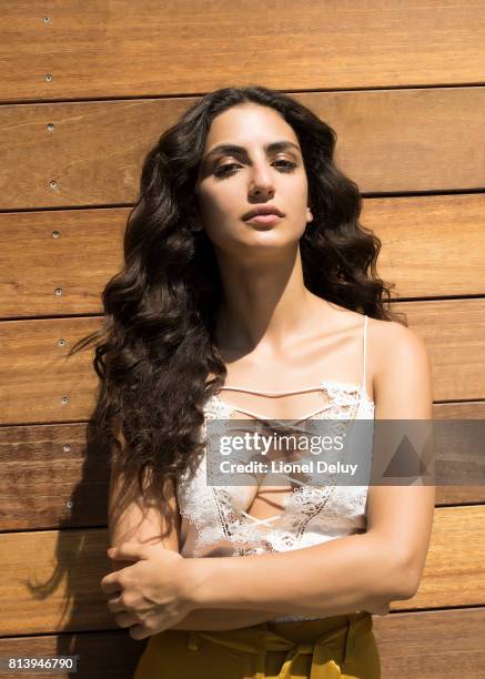 Actress Medalion Rahimi is photographed for Self Assignment on August 1, 2016 in Los Angeles, California.