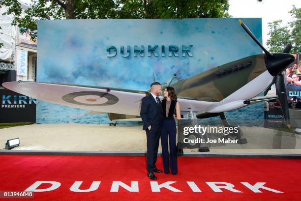 Tom Hardy and Charlotte Riley arriving at the 'Dunkirk' World Premiere at Odeon Leicester Square on July 13, 2017 in London, England.