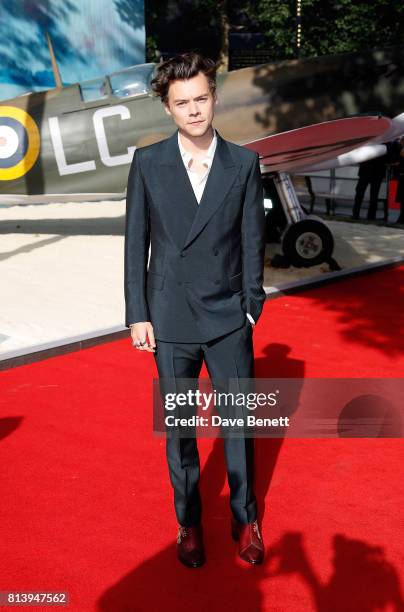 Harry Styles attends the World Premiere of "Dunkirk" at Odeon Leicester Square on July 13, 2017 in London, England.