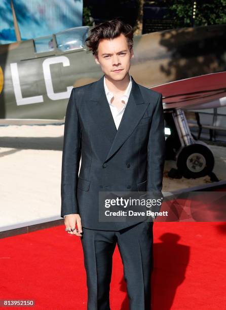 Harry Styles attends the World Premiere of "Dunkirk" at Odeon Leicester Square on July 13, 2017 in London, England.