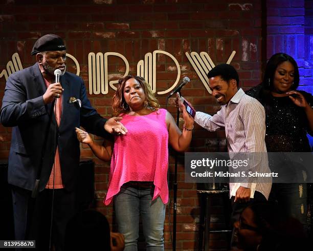 Comedians George Wallace, Sherri Shepherd and Willis Turner roast Loni Love at Loni Love's Birthday Roast benefiting the Dress For Success charity at...