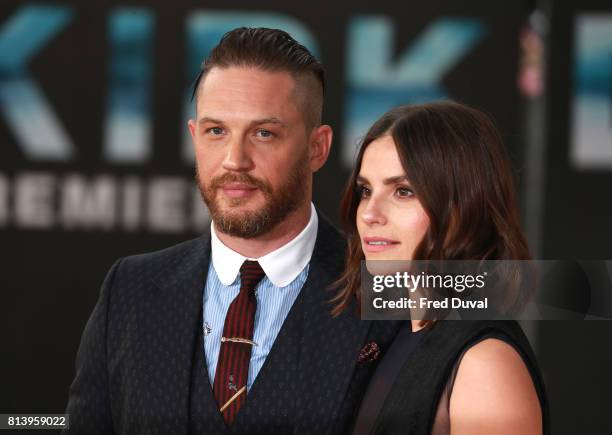 Tom Hardy and Charlotte Riley arrive at the 'Dunkirk' World Premiere at Odeon Leicester Square on July 13, 2017 in London, England.