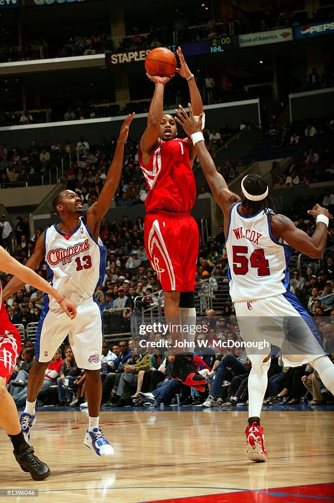 T Mac Rockets Houston Rockets Tracy McGrady in action, taking shot vs Los Angeles ...