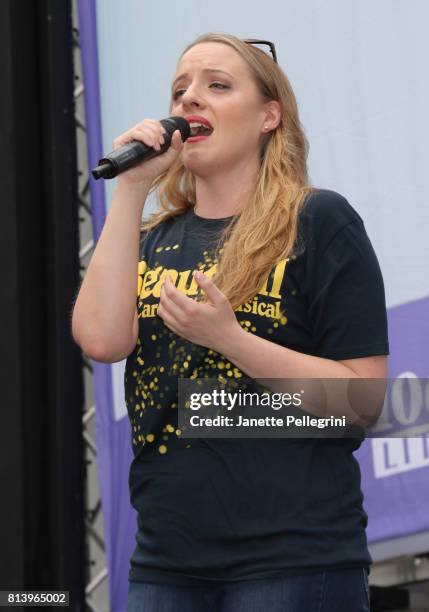 Abby Mueller from the cast of Beautiful performs at 106.7 Lite FM's Broadway In Bryant Park 2017 at Bryant Park on July 13, 2017 in New York City.