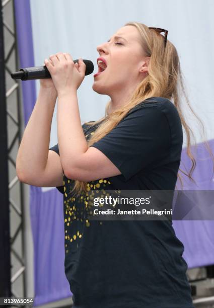 Abby Mueller from the cast of Beautiful performs at 106.7 Lite FM's Broadway In Bryant Park 2017 at Bryant Park on July 13, 2017 in New York City.