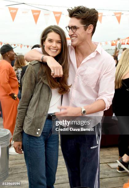 Sarah Ann Macklin and Isaac Carew attend the Aperol Spritz Social on July 13, 2017 in London, England.