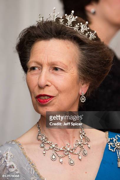 Princess Anne, Princess Royal attends the Lord Mayor's Banquet at the Guildhall during a State visit by the King and Queen of Spain on July 13, 2017...