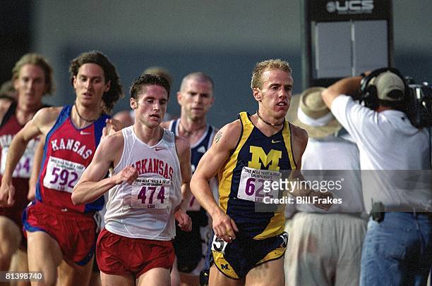 Coll, Track: NCAA championships, Michigan Alan Webb in action, winning during 1500M finals, Baton Rouge, LA 5/30/2002