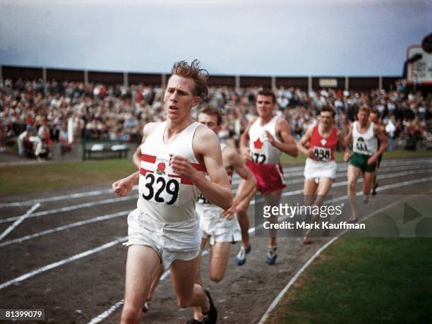 Track & Field: British Empire and Commonwealth Games, GBR Roger Bannister in action during mile race, Vancouver, CAN 8/2/1954