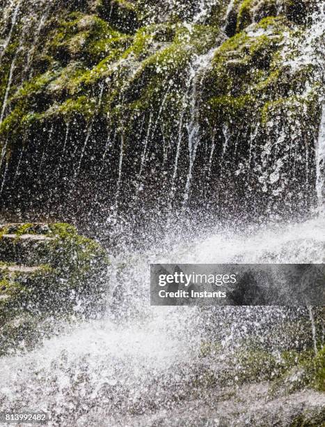 cascada de 17 metros (55,77 pies), llamado canal inclinado de la, en forillon, uno de los parques nacionales famosos de canadá, situado cerca de gaspe quebec. - forillon national park fotografías e imágenes de stock