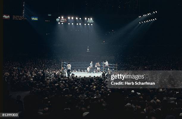 Boxing: NABF Heavyweight Title, Muhammad Ali in action vs Joe Frazier, View of ring at Madison Square Garden, New York, NY 1/28/1974