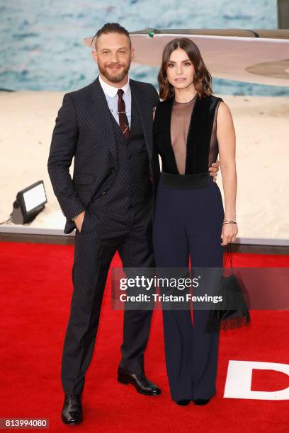 Tom Hardy and Charlotte Riley arrive at the 'Dunkirk' World Premiere at Odeon Leicester Square on July 13, 2017 in London, England.