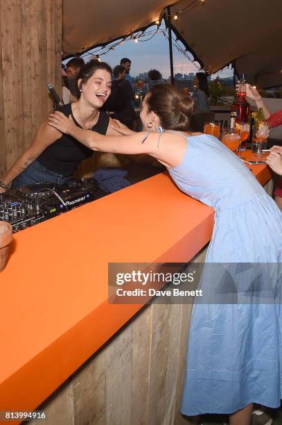 Laura Jackson and Pixie Geldof attends the Aperol Spritz Social >> on July 13, 2017 in London, England.