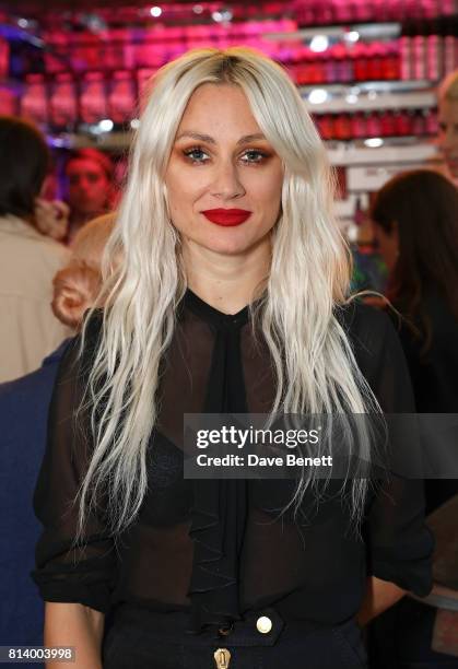 Lou Teasdale attend the launch of Bleach London's new makeup and hair collections on July 13, 2017 in London, England.