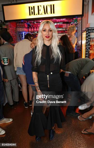 Lou Teasdale attends the launch of Bleach London's new makeup and hair collections on July 13, 2017 in London, England.