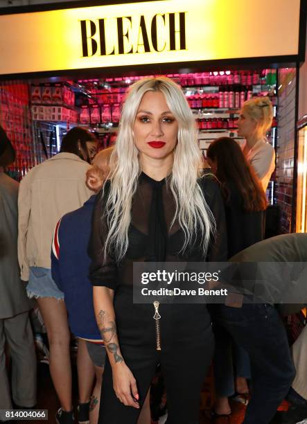 Lou Teasdale attends the launch of Bleach London's new makeup and hair collections on July 13, 2017 in London, England.