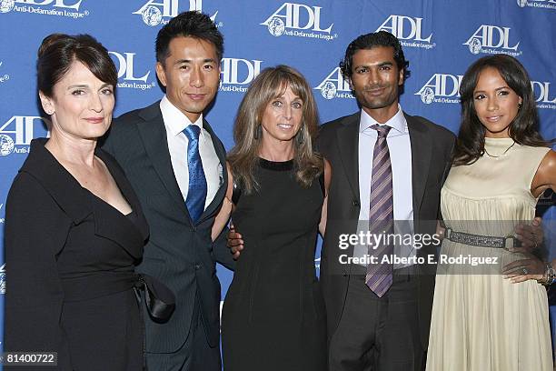 Actress Cristine Rose, actor James Kyson Lee, NBCU's Bonnie Hammer, actor Senhil Ramamurthy and actress Dania Ramirez attend the Anti-Defamation...