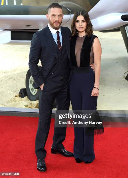 Tom Hardy and Charlotte Riley attend the 'Dunkirk' World Premiere at Odeon Leicester Square on July 13, 2017 in London, England.