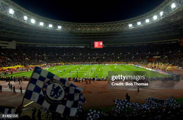 General view of the stadium before the start of the UEFA Champions League Final between Manchester United and Chelsea held at the Luzhniki Stadium,...