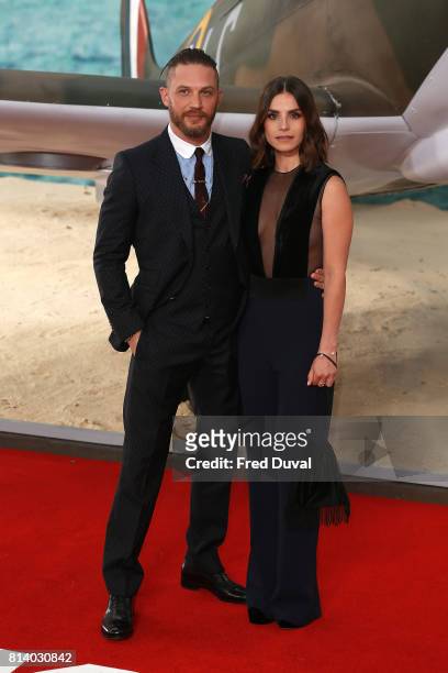 Tom Hardy and Charlotte Riley arrive at the 'Dunkirk' World Premiere at Odeon Leicester Square on July 13, 2017 in London, England.