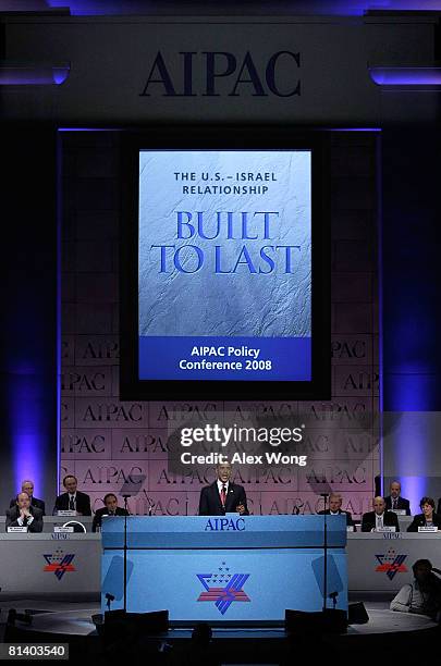 Democratic U.S. Presidential candidate Sen. Barack Obama addresses the 2008 American Israel Public Affairs Committee Policy Conference at the...