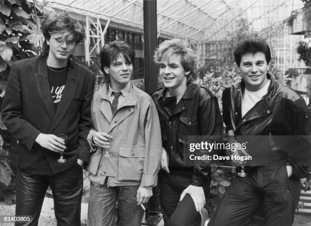 Members of English new romantic pop group Duran Duran, 21st March 1983. Left to right: John Taylor, Andy Taylor, Nick Rhodes and Roger Taylor.