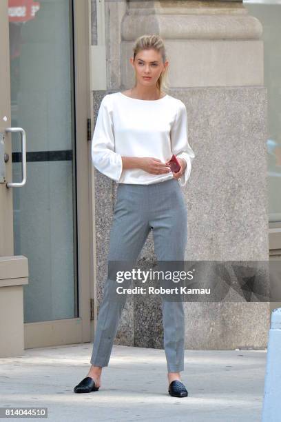 Megan Williams seen out in Manhattan on July 13, 2017 in New York City.