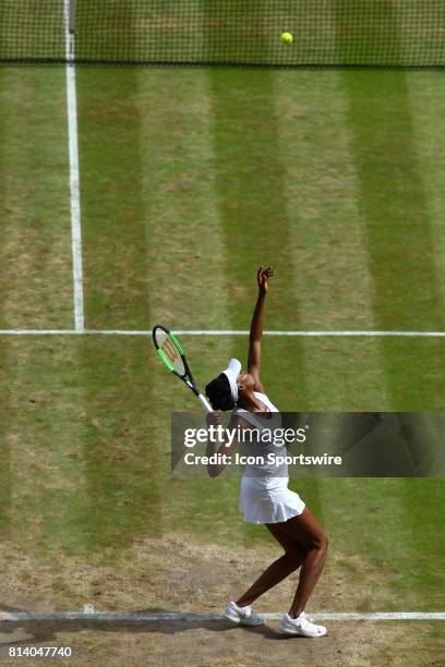 During the women's semi-finals match of the 2017 Wimbledon on July 13 at All England Lawn Tennis and Croquet Club in London, England.