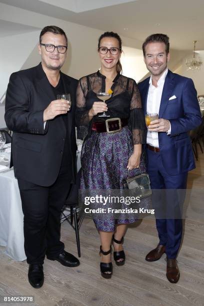 Torsten Koch, Annika Hofmann and Sebastian Hoeffner during the Clos19 dinner on July 13, 2017 in Munich, Germany.