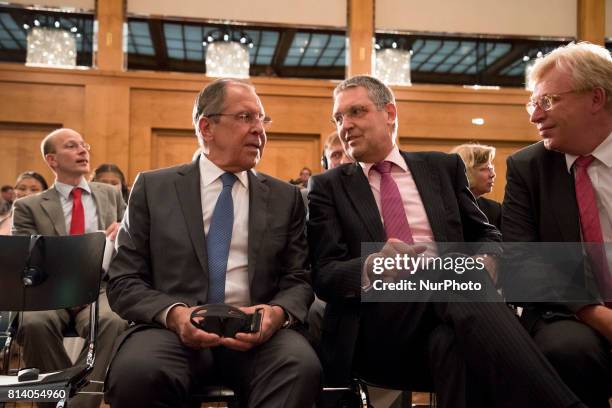 Russian Foreign Minister Sergey Lavrov and State Secretary Markus Ederer attend an event for the end of the 'German-Russian Youth Exchange Year...