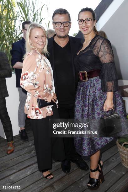 Nova Meierhenrich, Torsten Koch and Annika Hofmann during the Clos19 dinner on July 13, 2017 in Munich, Germany.