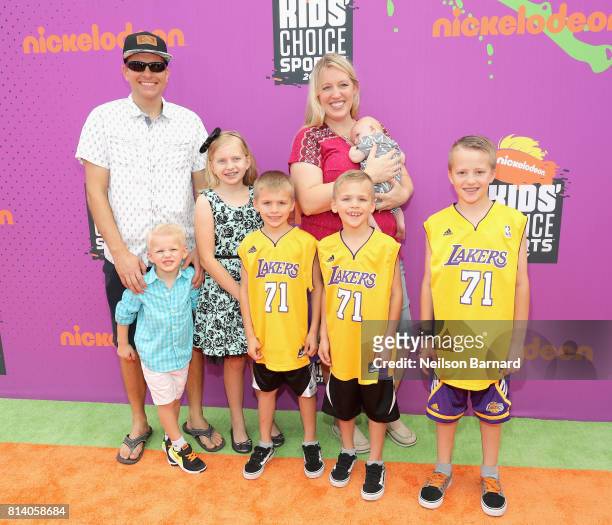 Internet personalities Family Fun Pack attend Nickelodeon Kids' Choice Sports Awards 2017 at Pauley Pavilion on July 13, 2017 in Los Angeles,...