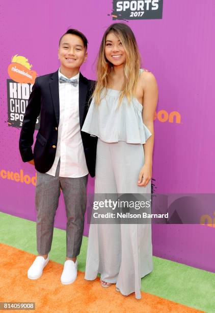 Snowboarder Hailey Langland and guest attend Nickelodeon Kids' Choice Sports Awards 2017 at Pauley Pavilion on July 13, 2017 in Los Angeles,...