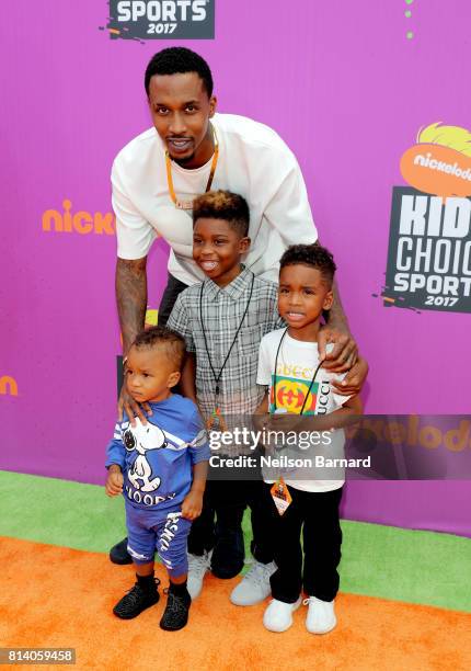 Player Bradon Jennings and guests attend Nickelodeon Kids' Choice Sports Awards 2017 at Pauley Pavilion on July 13, 2017 in Los Angeles, California.