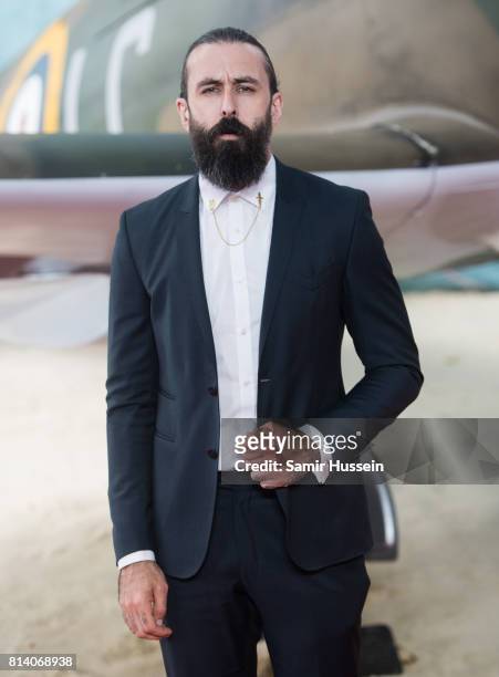 Scroobius Pip arriving at the "Dunkirk" World Premiere at Odeon Leicester Square on July 13, 2017 in London, England.