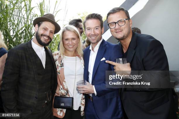 Manuel Cortez, Nova Meierhenrich, Sebastian Hoeffner and Torsten Koch during the Clos19 dinner on July 13, 2017 in Munich, Germany.