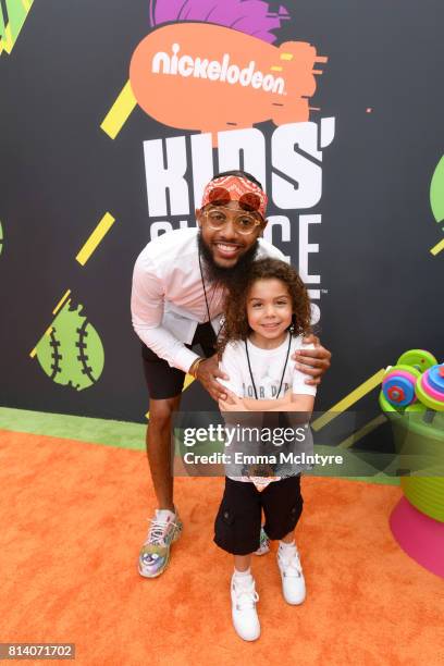 Former NBA player Brandon Armstrong and a guest attend Nickelodeon Kids' Choice Sports Awards 2017 at Pauley Pavilion on July 13, 2017 in Los...