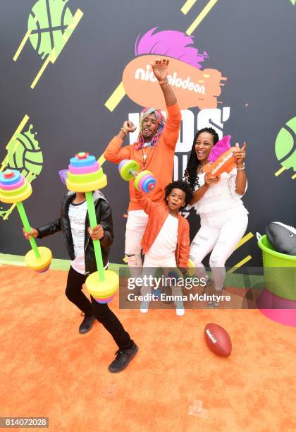 Player Andrew Hawkins , Markisha Thomas and guests attend Nickelodeon Kids' Choice Sports Awards 2017 at Pauley Pavilion on July 13, 2017 in Los...