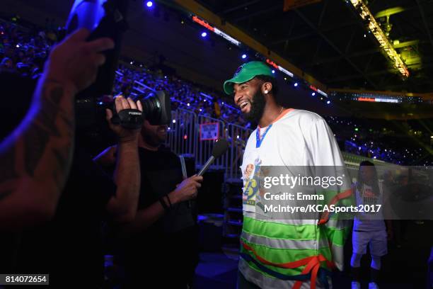 Player Andre Drummond attends Nickelodeon Kids' Choice Sports Awards 2017 at Pauley Pavilion on July 13, 2017 in Los Angeles, California.