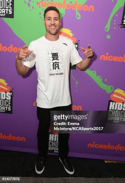 Player Klay Thompson attends Nickelodeon Kids' Choice Sports Awards 2017 at Pauley Pavilion on July 13, 2017 in Los Angeles, California.