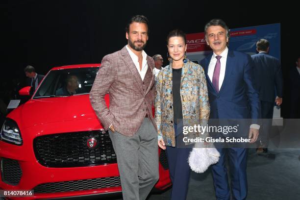 Stephan Luca, Hannah Herzsprung and Dr. Ralf Speth - CEO Jaguar Land Rover during the Jaguar Land Rover global reveal and presentation of the premium...