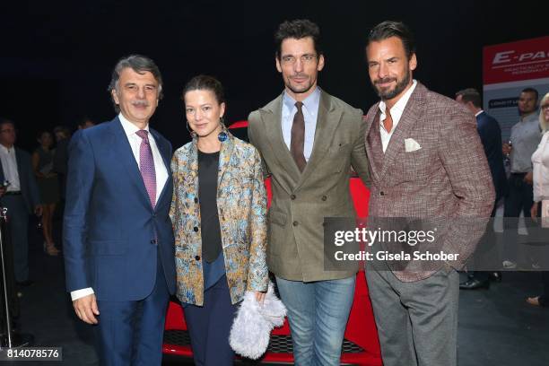 Dr. Ralf Speth - CEO Jaguar Land Rover, Hannah Herzsprung, David Gandy and Stephan Luca during the Jaguar Land Rover global reveal and presentation...