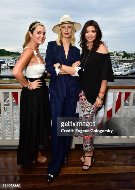 Silvia Lopez de Mesa, Karolina Kurkova, and Ena Espino Pereda attend the Hamptons Magazine Celebration with Cover Star Karolina Kurkova on July 13,...